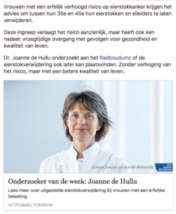 Onderzoek Joanne de Hullu